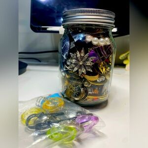 Jewelry jar, jewelry lot, mystery jewelry